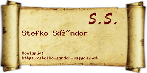 Stefko Sándor névjegykártya