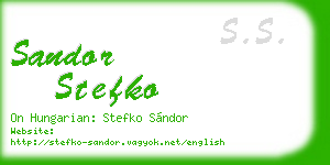 sandor stefko business card