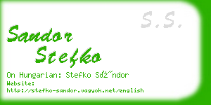 sandor stefko business card